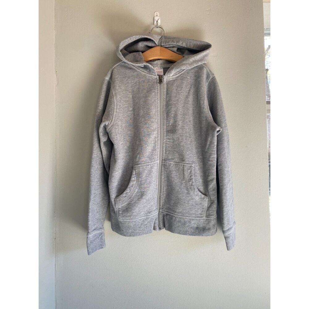 Kid’s Hanna Andersson Gray Cotton Bright Basics Survivor Zip-Up Hoodie size 10